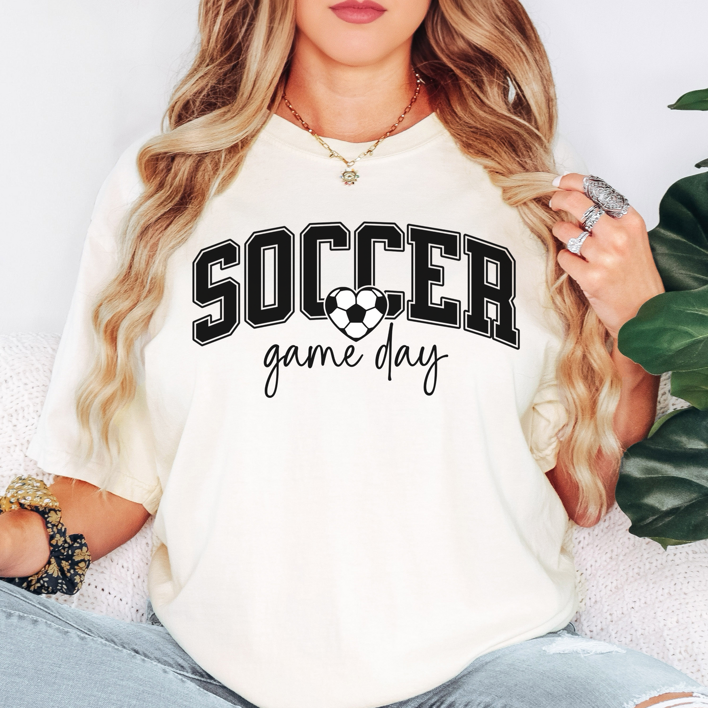 Soccer Game Day Comfort Colors Tee – Soccer Heart Graphic Shirt, Cute Game Day Soccer Mom T-Shirt