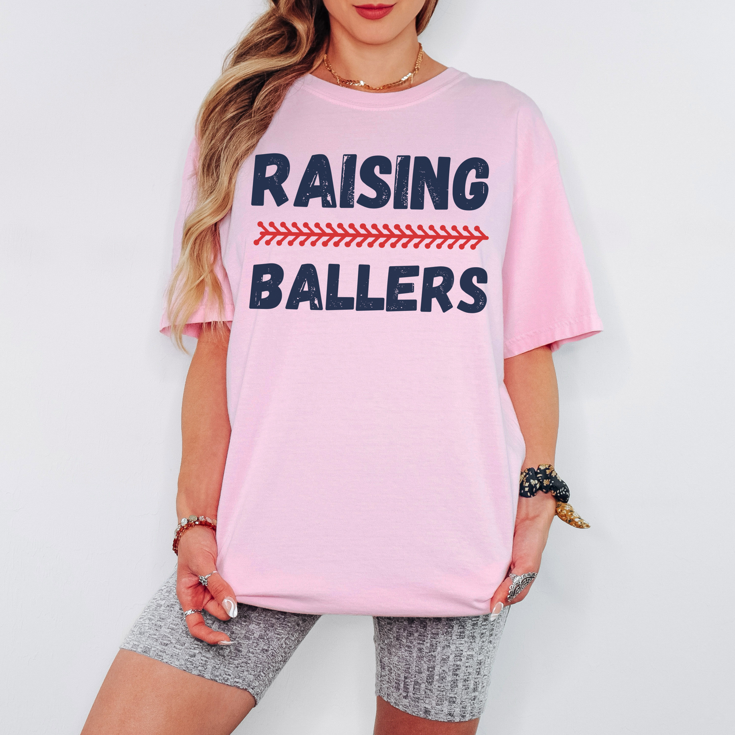 Comfort Colors Raising Ballers Shirt – Baseball Seam Mom Tee