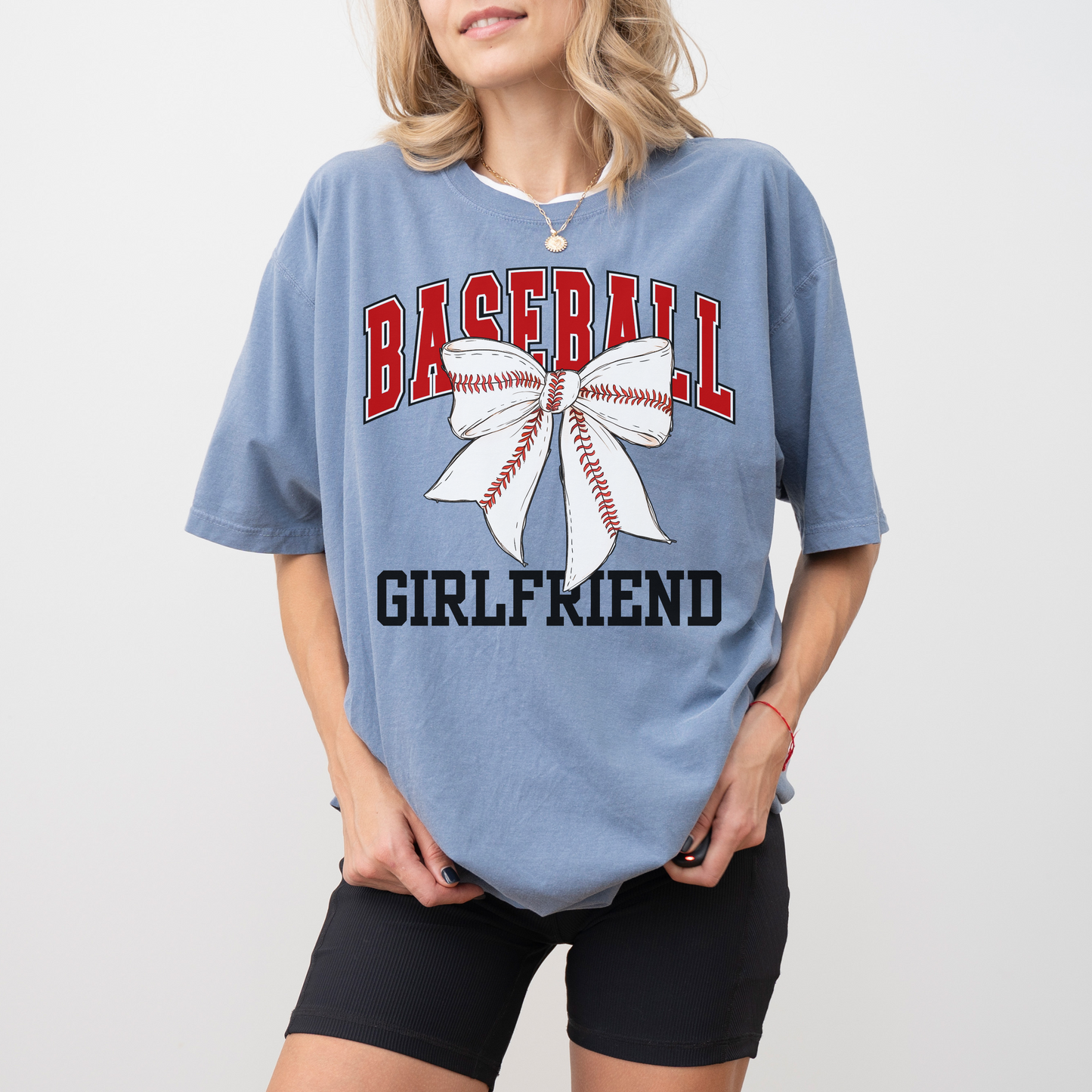 Baseball Girlfriend Shirt | Comfort Colors Baseball Tee with Bow | Cute Coquette Game Day Shirt for Baseball Fans