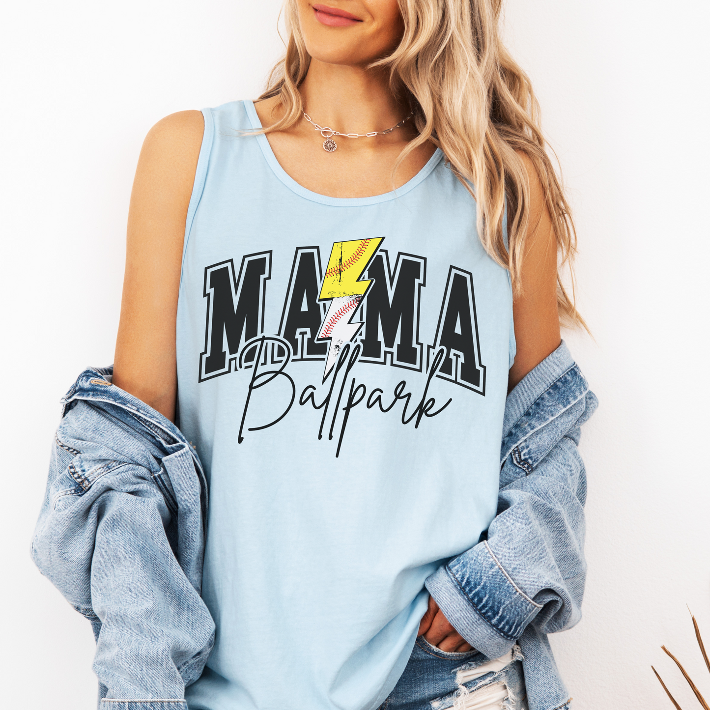 Ballpark Mama Tank Top – Comfort Colors Softball and Baseball Mom Shirt