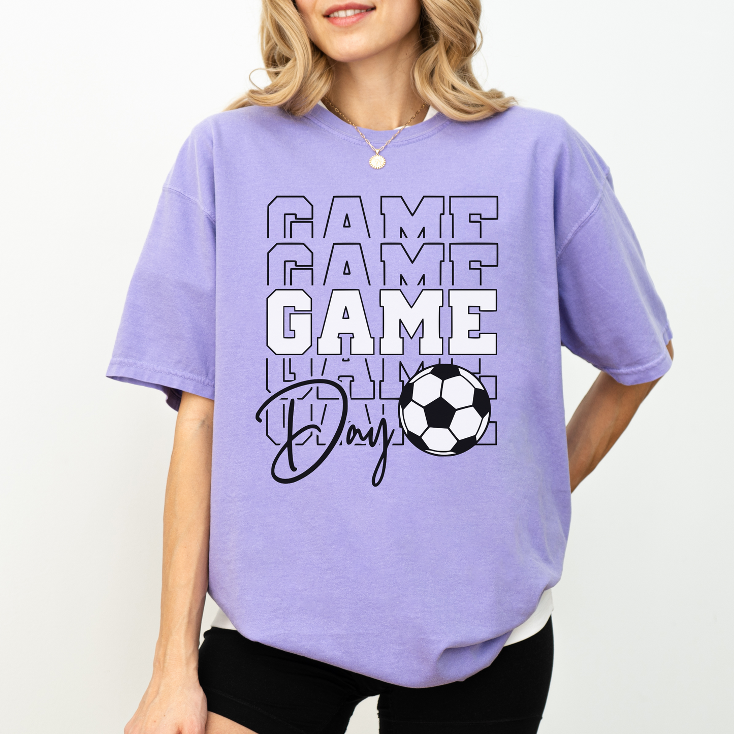 Soccer Game Day T-Shirt Comfort Colors | Soccer Mom Shirt | Game Day Tee | Soccer Ball Shirt | Sports Fan Gift | Custom Soccer Tee