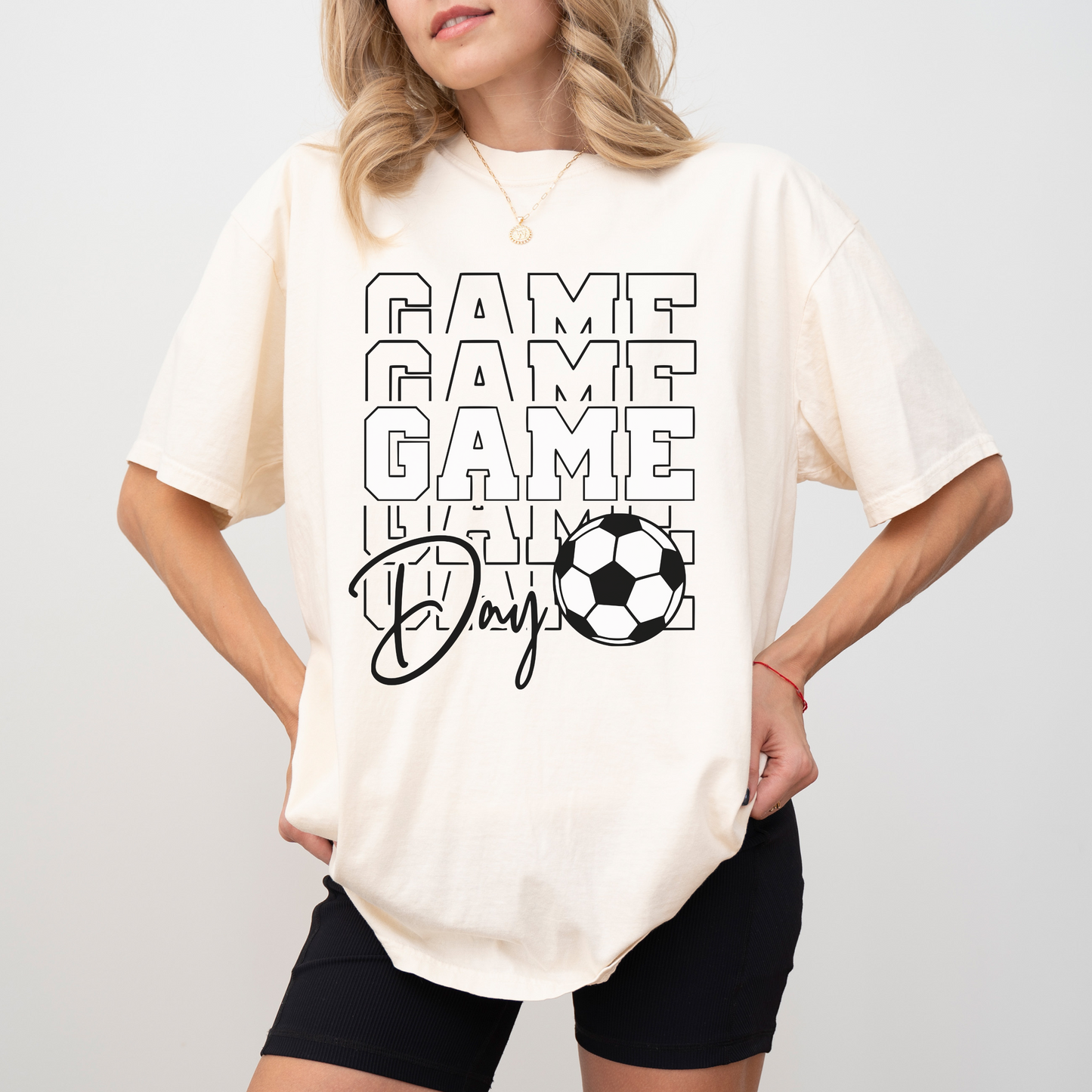 Soccer Game Day T-Shirt Comfort Colors | Soccer Mom Shirt | Game Day Tee | Soccer Ball Shirt | Sports Fan Gift | Custom Soccer Tee
