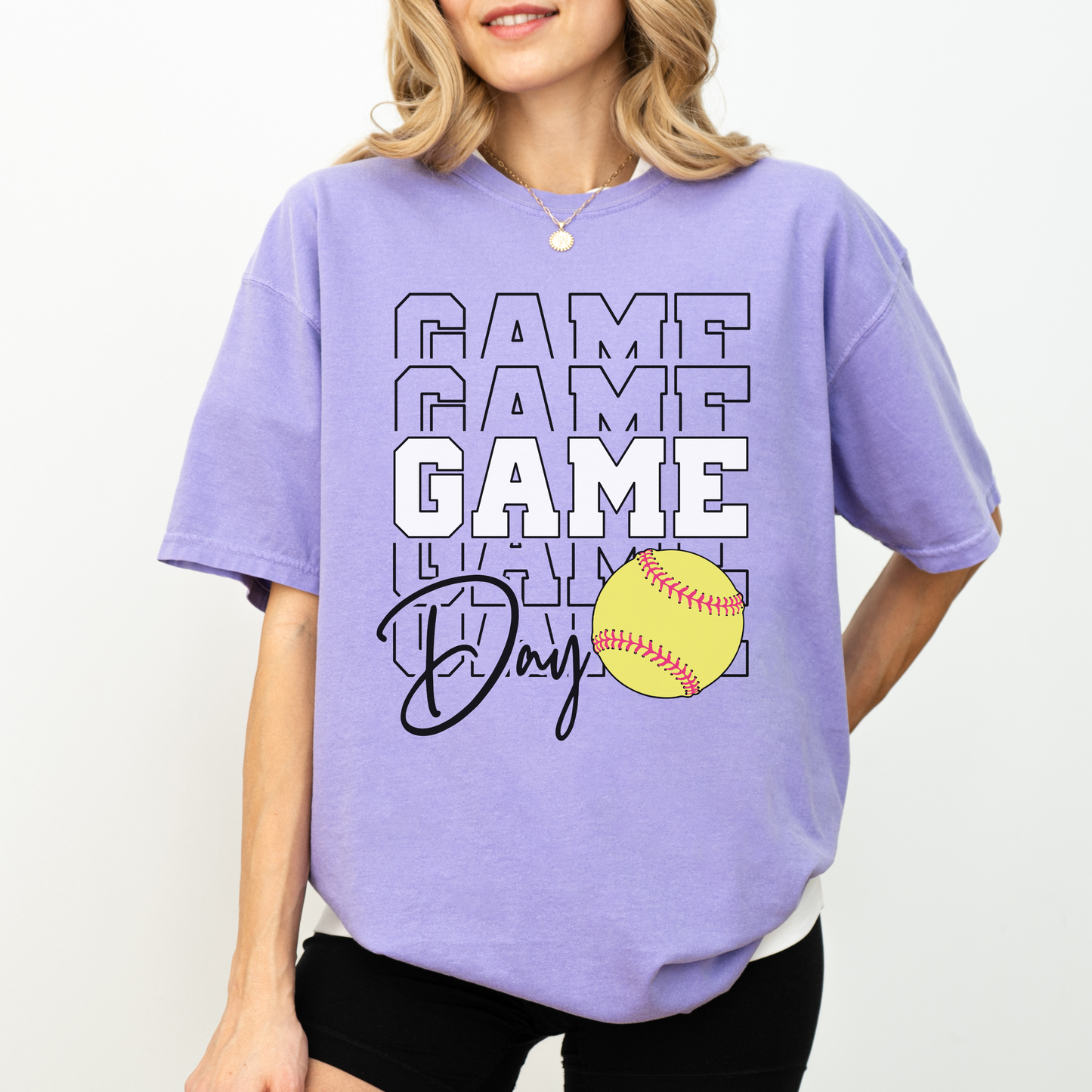 Softball Game Day T-Shirt Comfort Colors – Cute Bold Varsity Design, Athletic Tee for Moms, Coaches, Fans