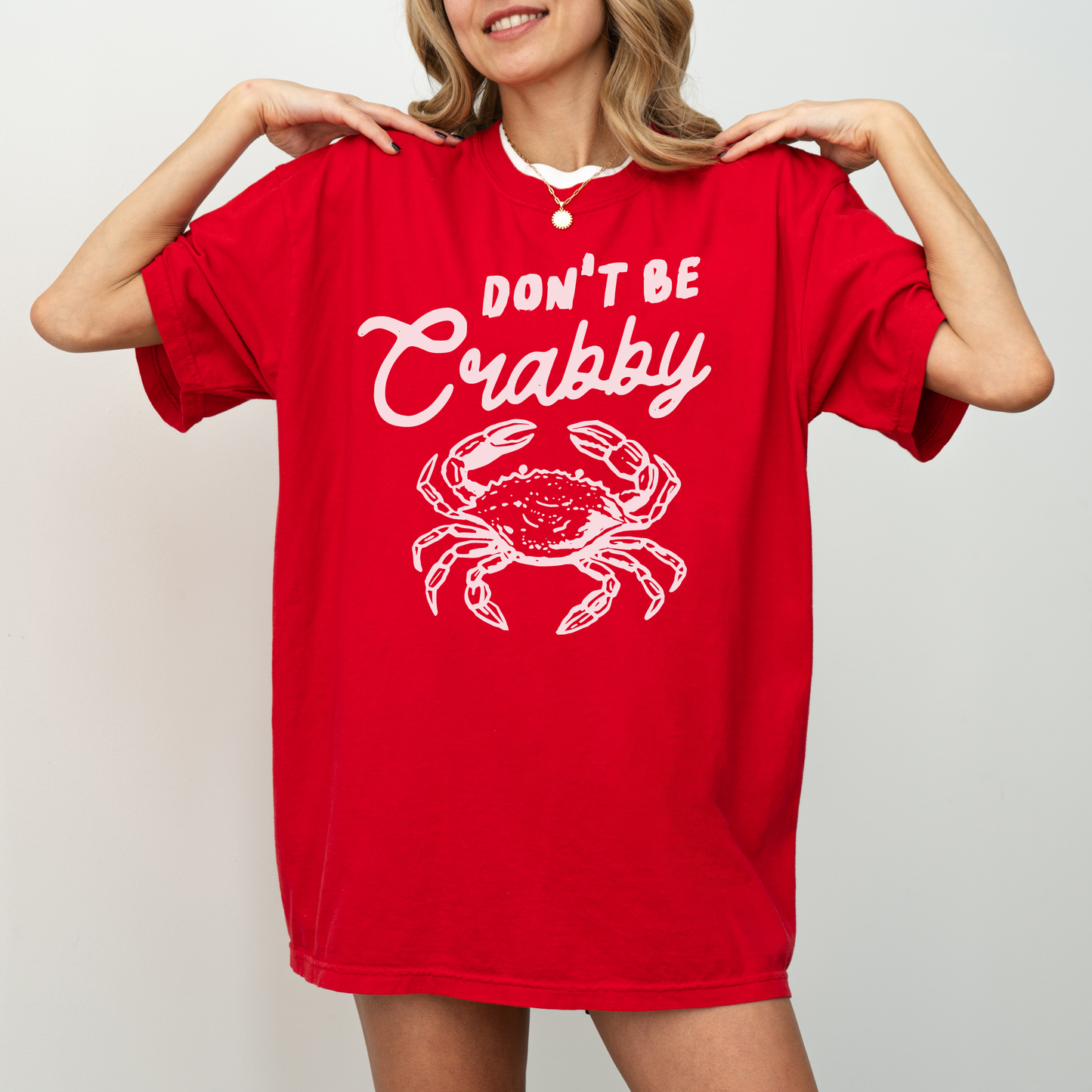 Don’t Be Crabby Shirt – Funny Coastal Comfort Colors Tee, Beach Graphic Shirt for Women, Soft Garment-Dyed Summer Top