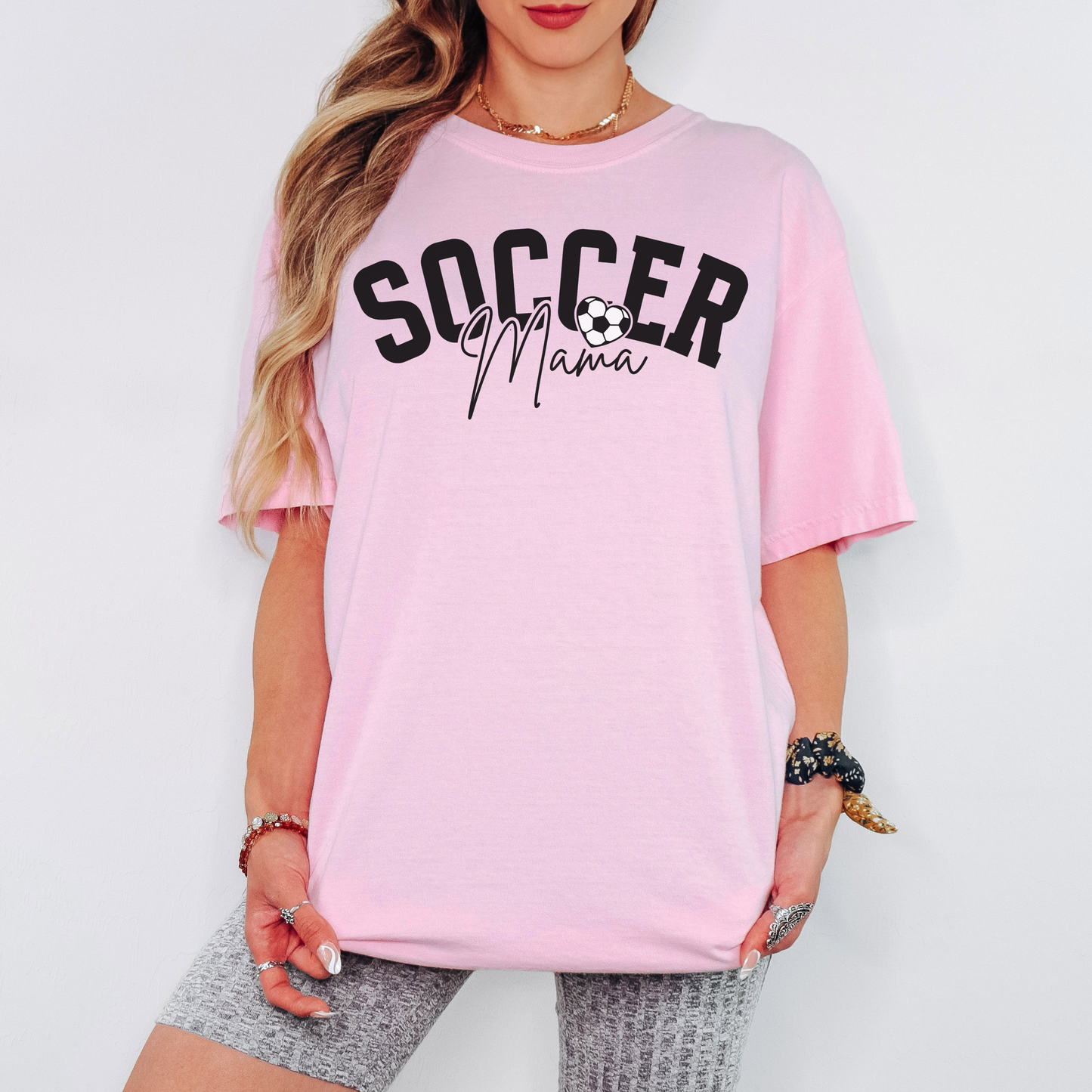 Soccer Mama Comfort Colors Tee – Soccer Mom Graphic Shirt, Game Day Soccer Ball T-Shirt