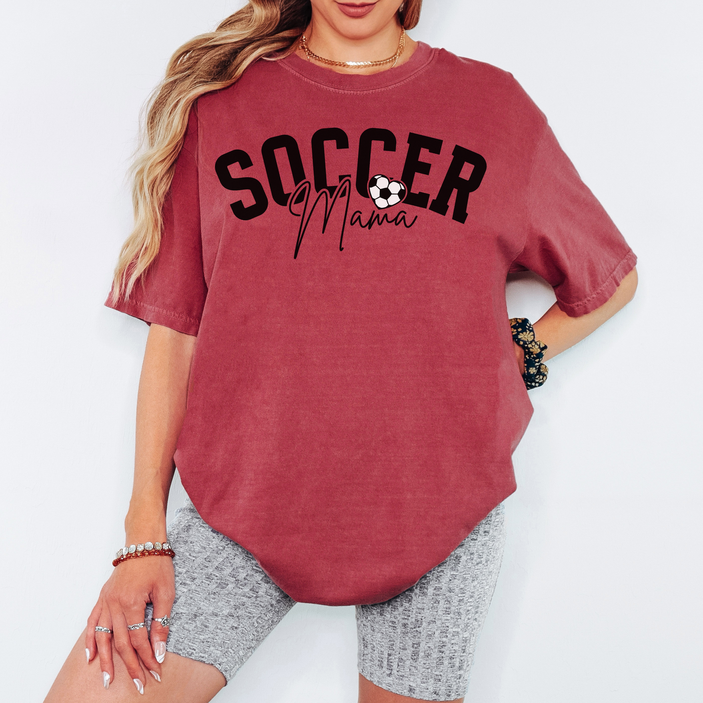 Soccer Mama Comfort Colors Tee – Soccer Mom Graphic Shirt, Game Day Soccer Ball T-Shirt