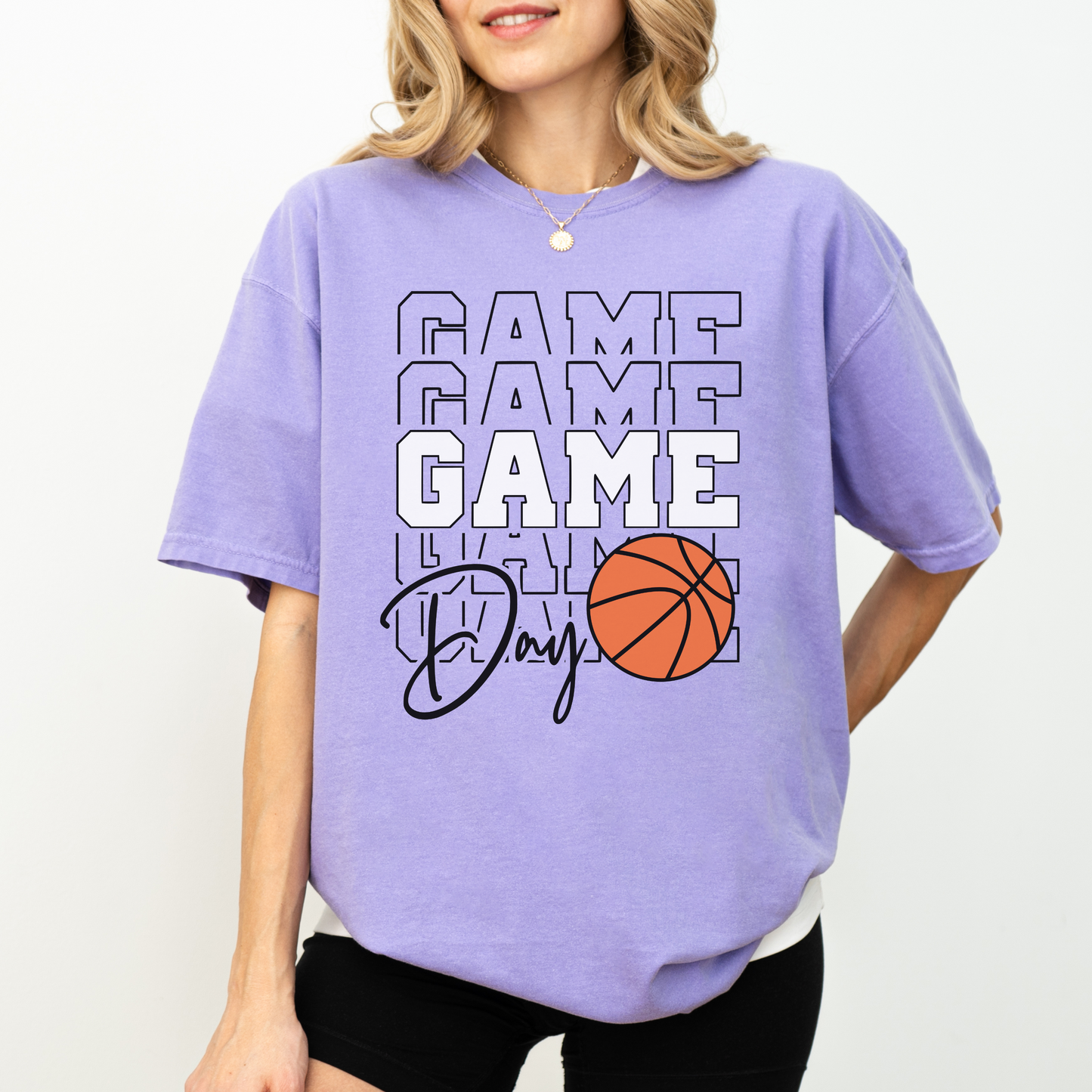 Basketball Game Day Shirt – Comfort Colors Graphic Tee for Basketball Moms & Fans