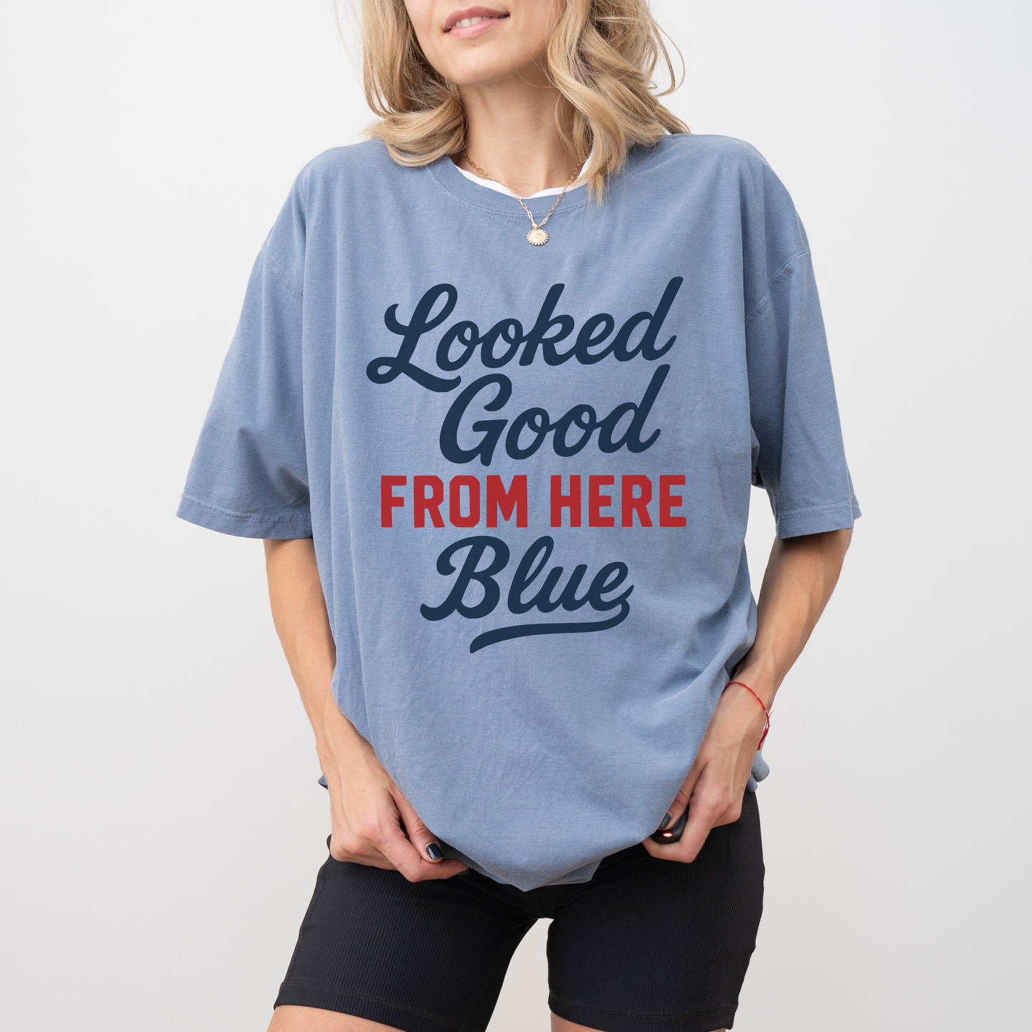 Looked Good From Here Blue Shirt – Funny Baseball Softball Umpire Tee, Comfort Colors Game Day Shirt