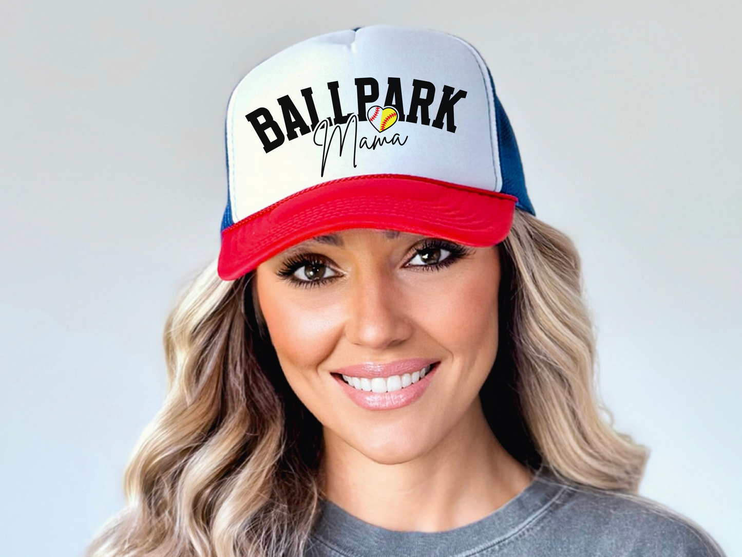Baseball and Softball Mom Trucker Hat – Cute Mama Mesh Cap with Heart Design
