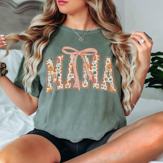Fall Mama Comfort Colors Shirt – Pumpkin Floral Graphic Tee