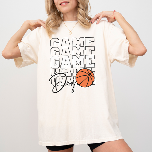 Basketball Game Day Shirt – Comfort Colors Graphic Tee for Basketball Moms & Fans