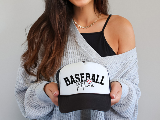Baseball Mom Trucker Hat – Cute Mama Baseball Cap for Game Day