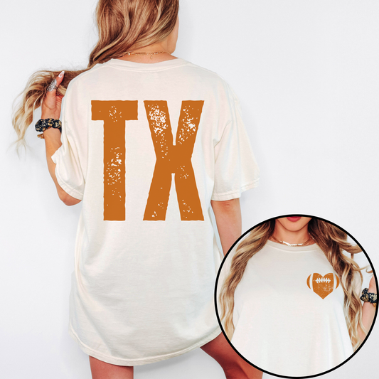 Comfort Colors Texas Football Shirt – Burnt Orange Game Day Tee