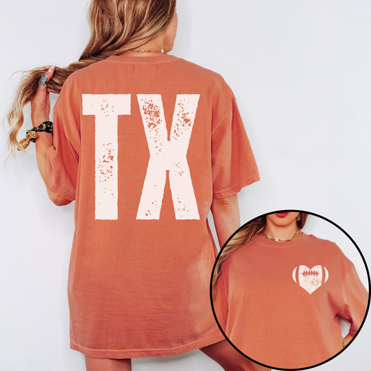Comfort Colors Texas Football Shirt – Burnt Orange Game Day Tee