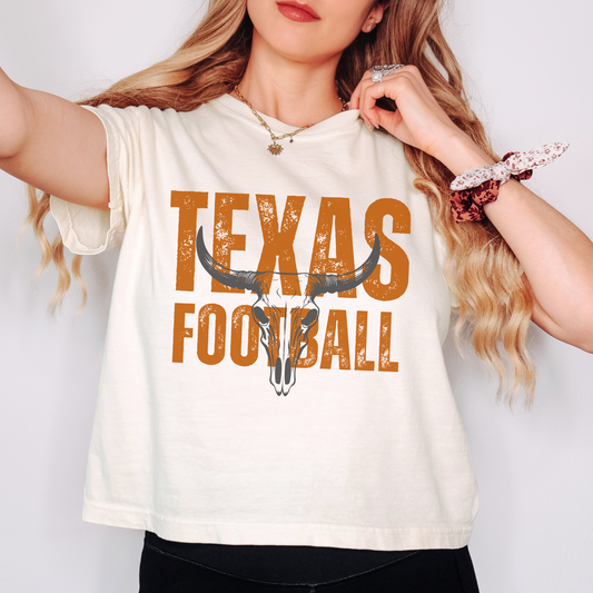 Comfort Colors Texas Football Boxy Tee – Western Game Day Shirt