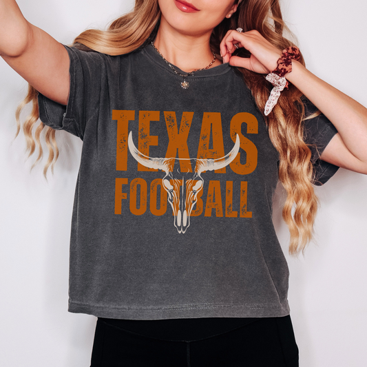 Comfort Colors Texas Football Boxy Tee – Western Game Day Shirt