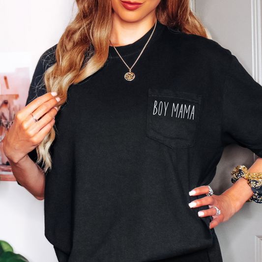 Comfort Colors Boy Mama Pocket Tee