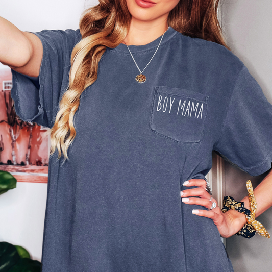 Comfort Colors Boy Mama Pocket Tee