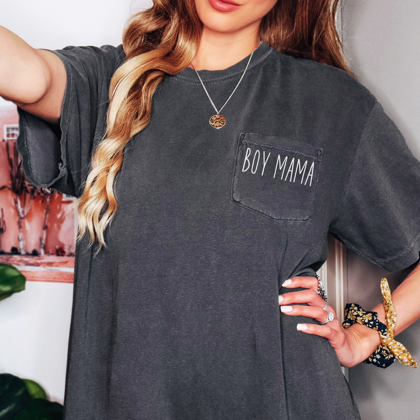 Comfort Colors Boy Mama Pocket Tee