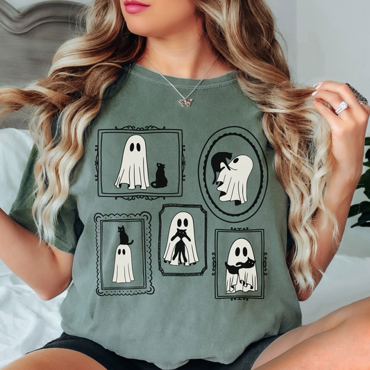 Ghost Cat Family Portrait Shirt – Halloween Comfort Colors Tee