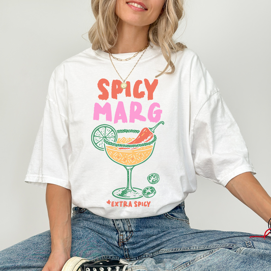 Spicy Margarita Graphic Tee, Summer Happy Hour Shirt, Comfort Colors Fiesta T-Shirt
