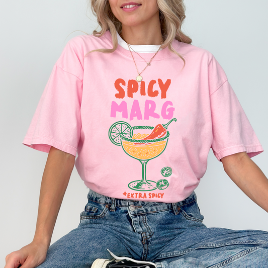 Spicy Margarita Graphic Tee, Summer Happy Hour Shirt, Comfort Colors Fiesta T-Shirt