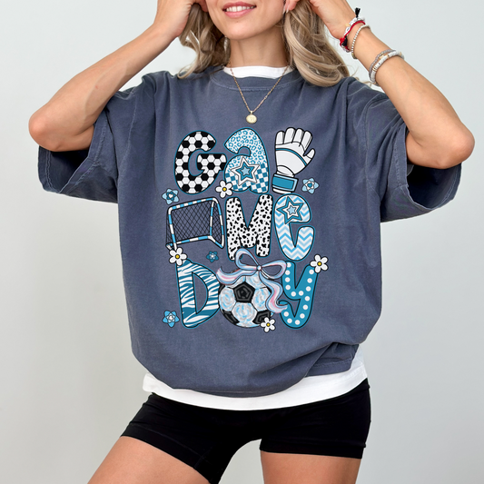 Soccer Game Day Shirt – Comfort Colors Graphic Tee with Bow for Soccer Moms & Fans
