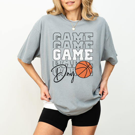 Basketball Game Day Shirt – Comfort Colors Graphic Tee for Basketball Moms & Fans