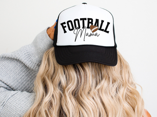 Football Mom Trucker Hat – Game Day Mama Mesh Cap with Football Icon