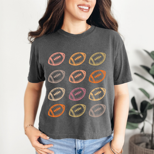 Vintage Football Game Day Shirt – Comfort Colors Boxy Tee, Distressed Fall Football Graphic, Retro Game Day Outfit