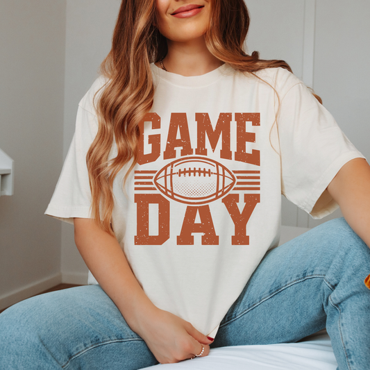 Game Day Football Shirt – Bold Vintage Graphic Tee, Comfort Colors Football Fan Shirt, Fall Game Day Outfit