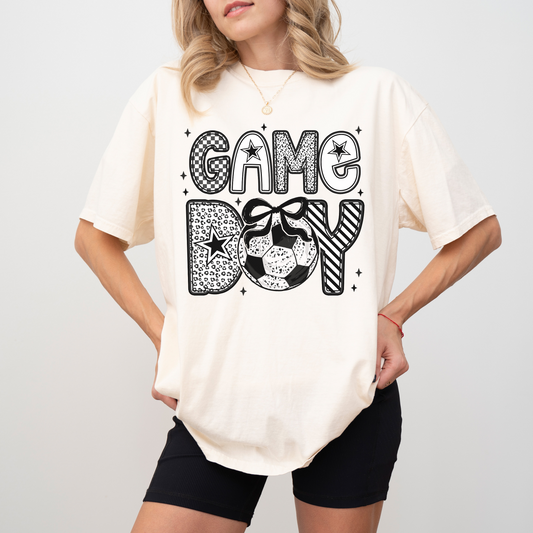 Soccer Game Day Comfort Colors Tee – Cute Bow Soccer Shirt, Fun Graphic Game Day T-Shirt