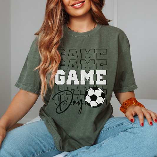 Soccer Game Day T-Shirt Comfort Colors | Soccer Mom Shirt | Game Day Tee | Soccer Ball Shirt | Sports Fan Gift | Custom Soccer Tee